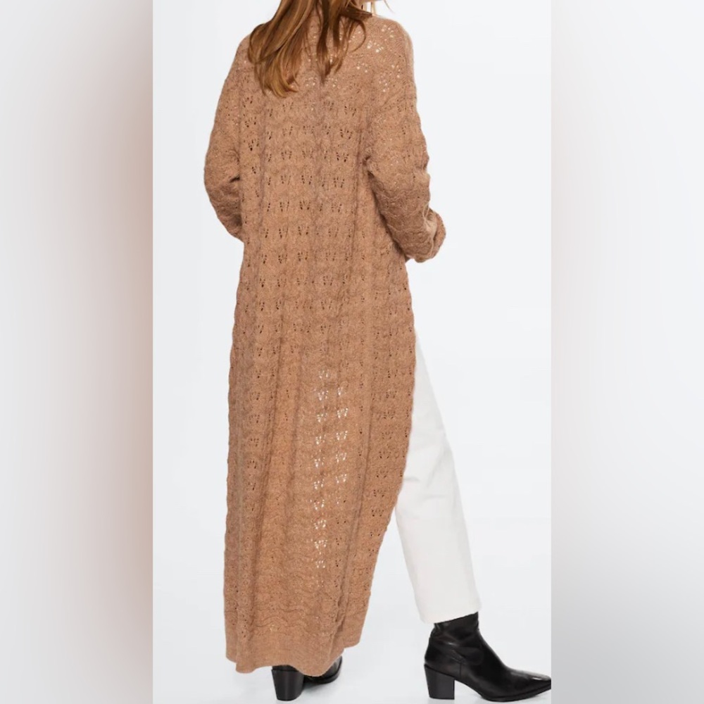 Openwork long cardigan
